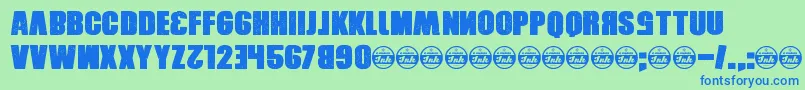 Xxrdcore Font – Blue Fonts on Green Background