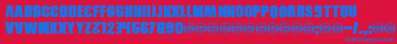 Xxrdcore Font – Blue Fonts on Red Background