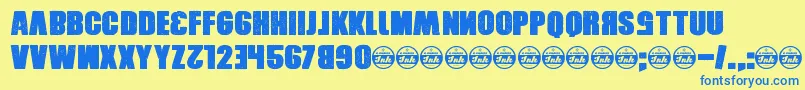 Xxrdcore Font – Blue Fonts on Yellow Background