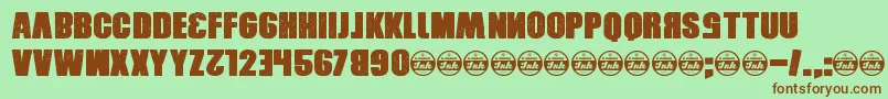 Xxrdcore Font – Brown Fonts on Green Background