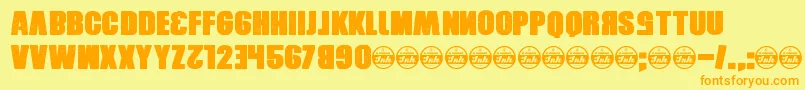 Xxrdcore Font – Orange Fonts on Yellow Background