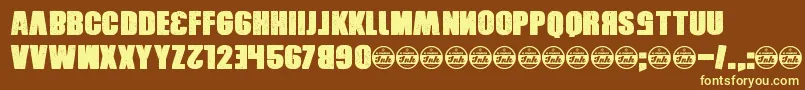 Xxrdcore Font – Yellow Fonts on Brown Background