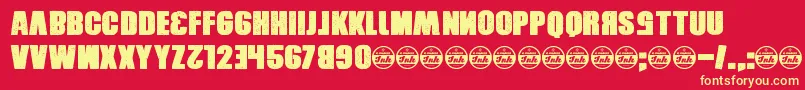 Xxrdcore Font – Yellow Fonts on Red Background