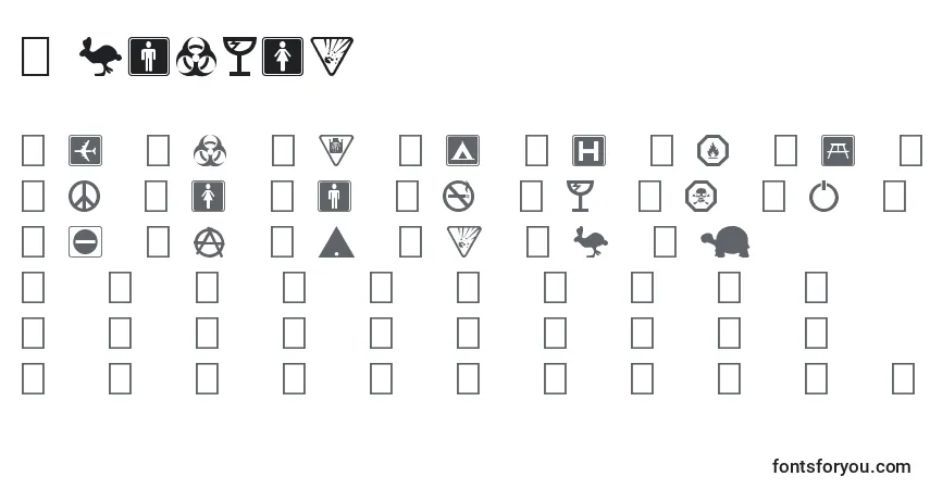 Schriftart Symbolx – Alphabet, Zahlen, spezielle Symbole