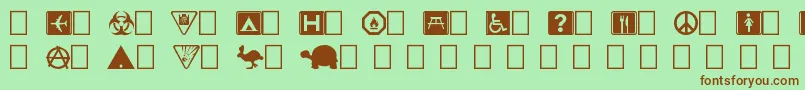 Symbolx-fontti – ruskeat fontit vihreällä taustalla