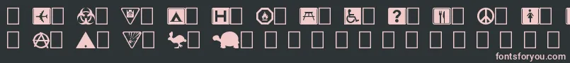 フォントSymbolx – 黒い背景にピンクのフォント