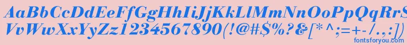 Шрифт LinotypegianottenHeavyitalic – синие шрифты на розовом фоне