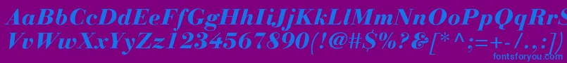 fuente LinotypegianottenHeavyitalic – Fuentes Azules Sobre Fondo Morado