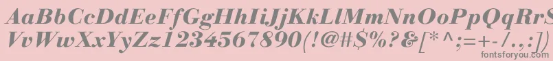 LinotypegianottenHeavyitalic Font – Gray Fonts on Pink Background