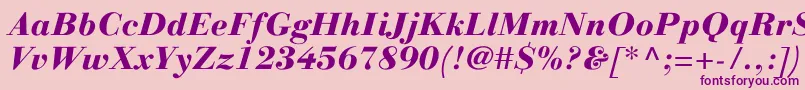 LinotypegianottenHeavyitalic Font – Purple Fonts on Pink Background
