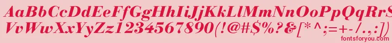 Шрифт LinotypegianottenHeavyitalic – красные шрифты на розовом фоне