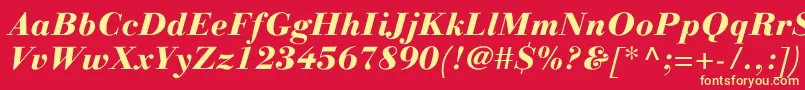 fuente LinotypegianottenHeavyitalic – Fuentes Amarillas Sobre Fondo Rojo