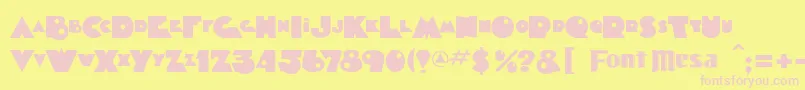 Timepiece Font – Pink Fonts on Yellow Background