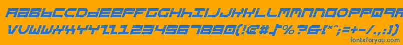 StuntmanLaserItalic Font – Blue Fonts on Orange Background