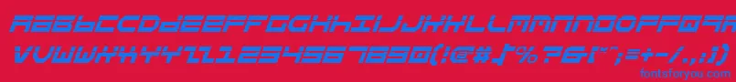StuntmanLaserItalic Font – Blue Fonts on Red Background
