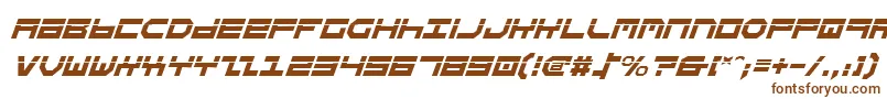 フォントStuntmanLaserItalic – 白い背景に茶色のフォント