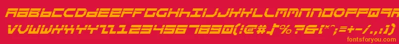 フォントStuntmanLaserItalic – 赤い背景にオレンジの文字