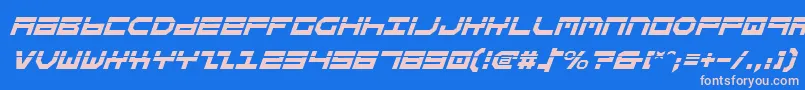 フォントStuntmanLaserItalic – ピンクの文字、青い背景