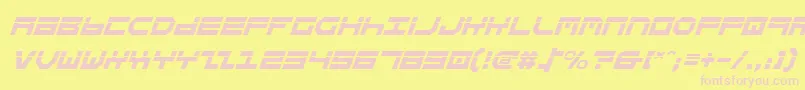 StuntmanLaserItalic-fontti – vaaleanpunaiset fontit keltaisella taustalla