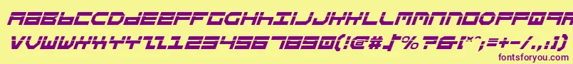 StuntmanLaserItalic-Schriftart – Violette Schriften auf gelbem Hintergrund