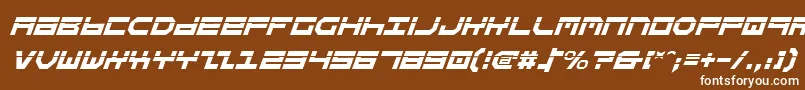 フォントStuntmanLaserItalic – 茶色の背景に白い文字