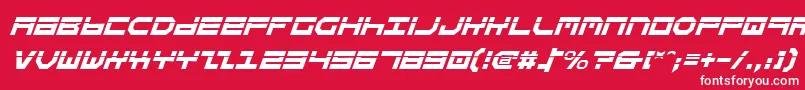 StuntmanLaserItalic Font – White Fonts on Red Background