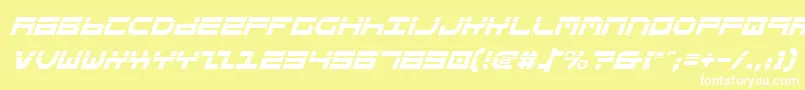 StuntmanLaserItalic Font – White Fonts on Yellow Background