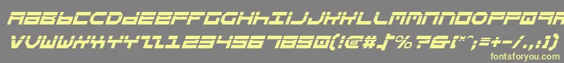 StuntmanLaserItalic Font – Yellow Fonts on Gray Background