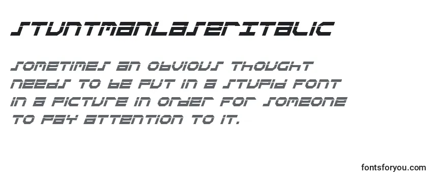Review of the StuntmanLaserItalic Font