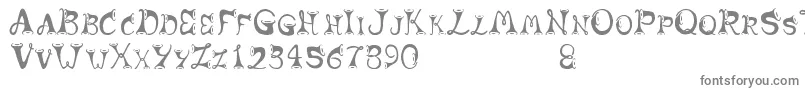 フォントHorns – 白い背景に灰色の文字