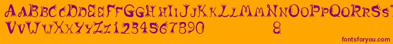 Horns Font – Purple Fonts on Orange Background