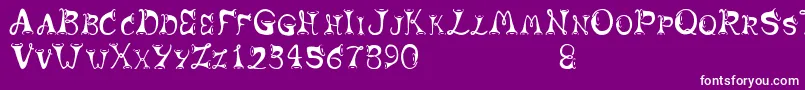 Więcej informacji o czcionce Horns Czcionka Horns – białe czcionki na fioletowym tle
