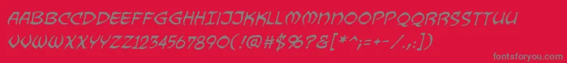 DragonbonesBbItalic-Schriftart – Graue Schriften auf rotem Hintergrund