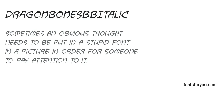 Review of the DragonbonesBbItalic Font
