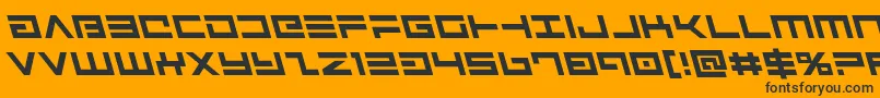 Avengerleft-Schriftart – Schwarze Schriften auf orangefarbenem Hintergrund