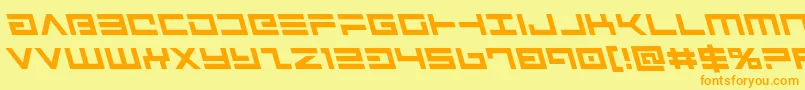 フォントAvengerleft – オレンジの文字が黄色の背景にあります。