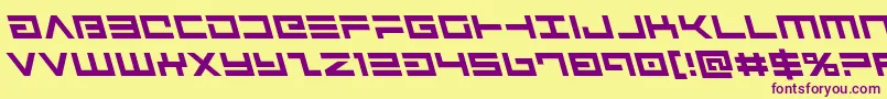 Avengerleft Font – Purple Fonts on Yellow Background