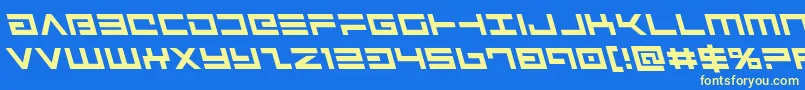 Avengerleft-fontti – keltaiset fontit sinisellä taustalla