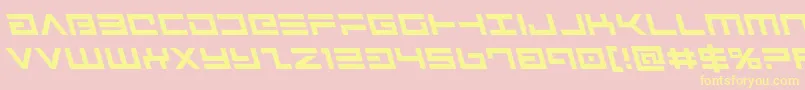 Fonte Avengerleft – fontes amarelas em um fundo rosa