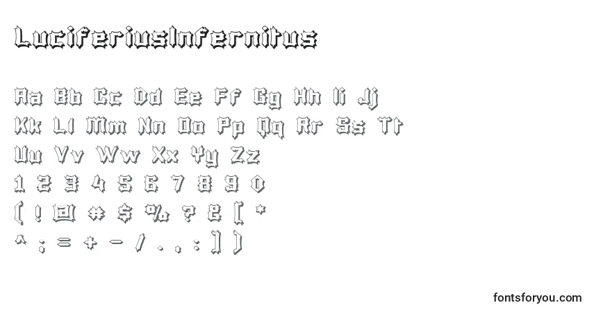 LuciferiusInfernitus-fontti – aakkoset, numerot, erikoismerkit