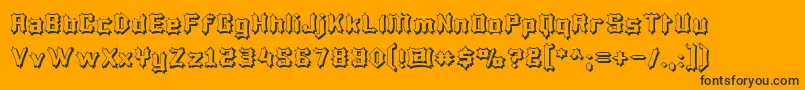 LuciferiusInfernitus-Schriftart – Schwarze Schriften auf orangefarbenem Hintergrund