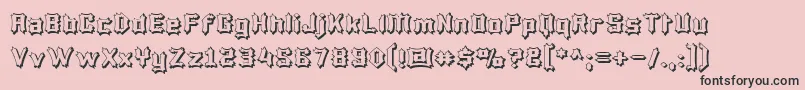 LuciferiusInfernitus-Schriftart – Schwarze Schriften auf rosa Hintergrund