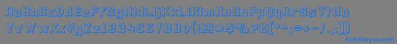 LuciferiusInfernitus-Schriftart – Blaue Schriften auf grauem Hintergrund
