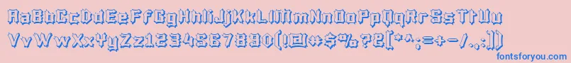 LuciferiusInfernitus Font – Blue Fonts on Pink Background