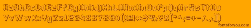 LuciferiusInfernitus-Schriftart – Braune Schriften auf orangefarbenem Hintergrund