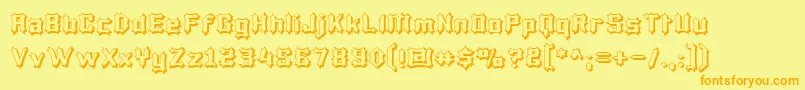 LuciferiusInfernitus Font – Orange Fonts on Yellow Background