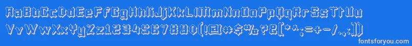 LuciferiusInfernitus Font – Pink Fonts on Blue Background