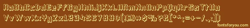 LuciferiusInfernitus Font – Yellow Fonts on Brown Background