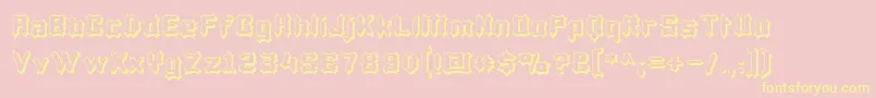 LuciferiusInfernitus-Schriftart – Gelbe Schriften auf rosa Hintergrund