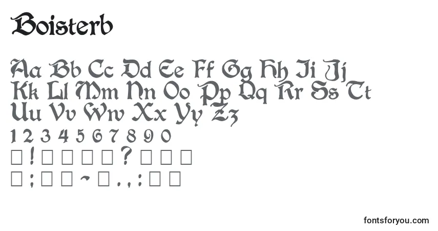 Fuente Boisterb - alfabeto, números, caracteres especiales